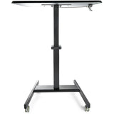 StarTech.com Mobile Standing Desk - Portable Sit-Stand Ergonomic Height Adjustable Cart on Wheels - Rolling Computer/Laptop Workstation