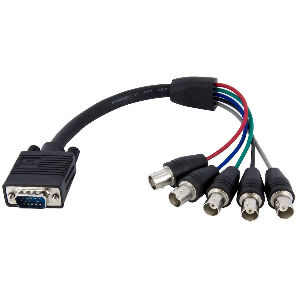 StarTech.com 1 ft Coax HD15 VGA to 5 BNC RGBHV Monitor Cable