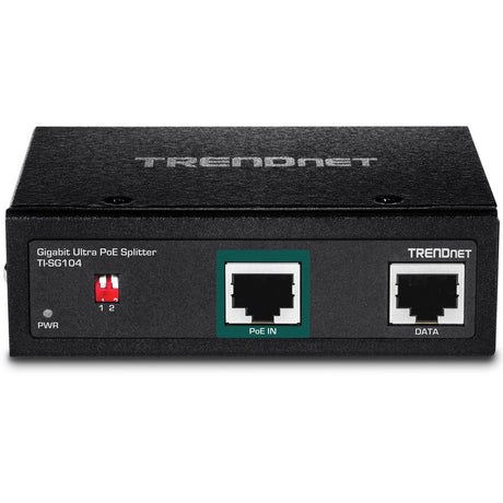 TRENDnet Industrial Gigabit UPoE Splitter, Dual DC Power Outputs, DIN-Rail or Wall-Mountable, Adjustable Voltage Output, TI-SG104