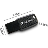 Verbatim 64GB Ergo USB Flash Drive - Black