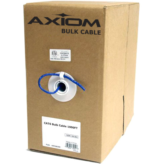 Axiom CAT6 23AWG 4-Pair Solid Conductor 550MHz Bulk Cable Spool 1000FT (Purple)