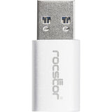 Rocstor Premium USB 3.0 to USB C Slim Aluminum Adapter - USB Type-C - 1 x Type 1 x USB 3.0 Type Male - 1 x Type C Female USB - Aluminum Case - USB 3.0 HI-SPEED USB TYPE A to USB-C M/F SLIM/COMPACT