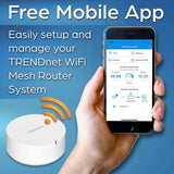 TRENDnet AC2200 WiFi Mesh Router;TEW-830MDR;1xAC2200 WiFi Mesh Router;App-Based Setup;Expanded Wireless Internet(Up to 2;000 Sq Ft.Home);Supports 2.4GHz/5GHz