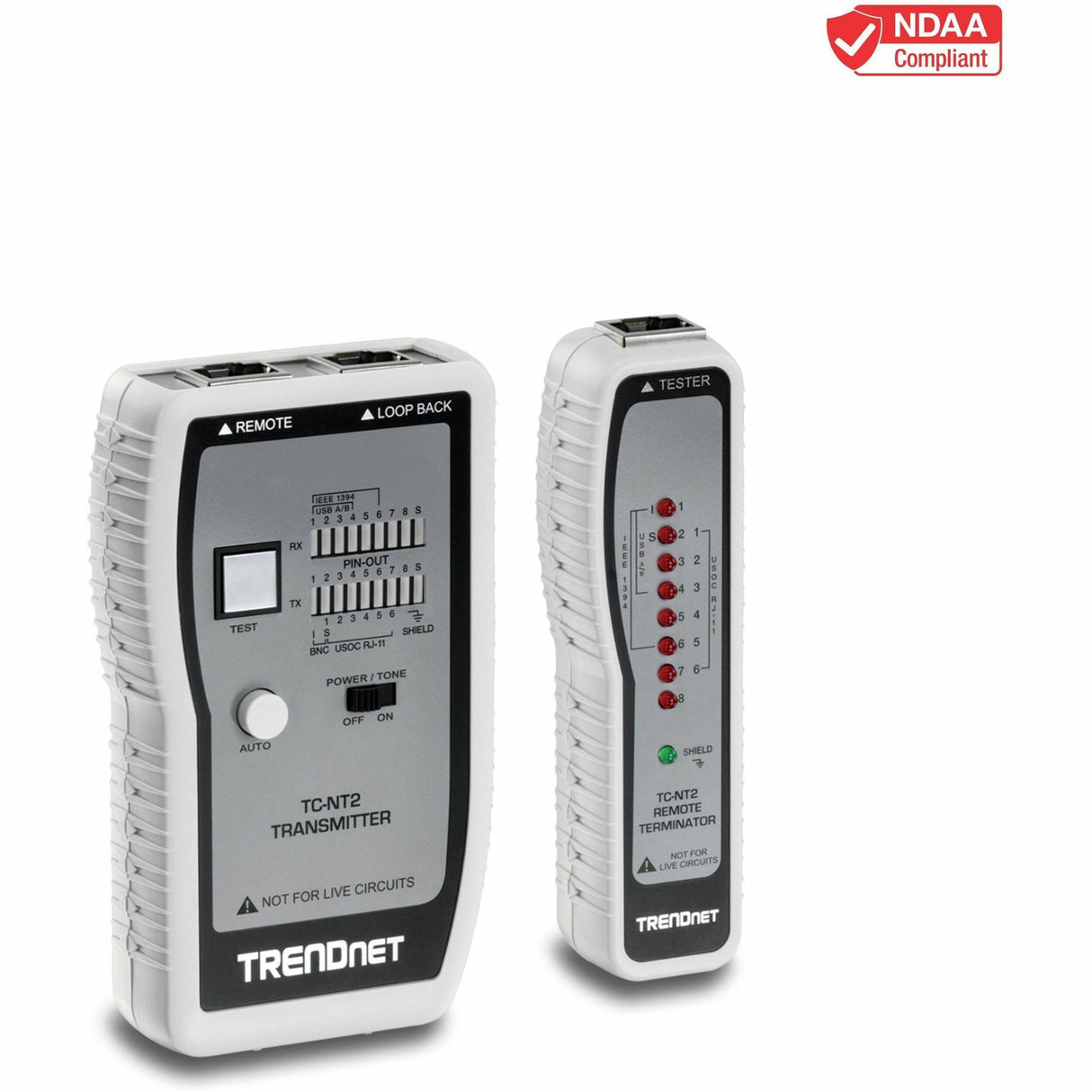 TRENDnet Network Cable Tester, Tests Ethernet, USB And BNC Cables, Accurately Test Pin Configurations up to 300m (984 ft), Local And Remote Testing, Includes BNC To Ethernet Converters, White, TC-NT2