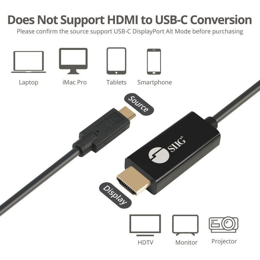 SIIG USB-C to 4K60Hz HDR HDMI 2.0 Active Cable - 2M