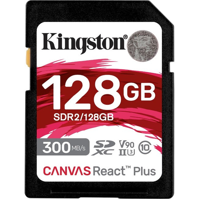 Kingston Canvas React Plus SDR2 128 GB Class 10/UHS-II (U3) V90 SDXC