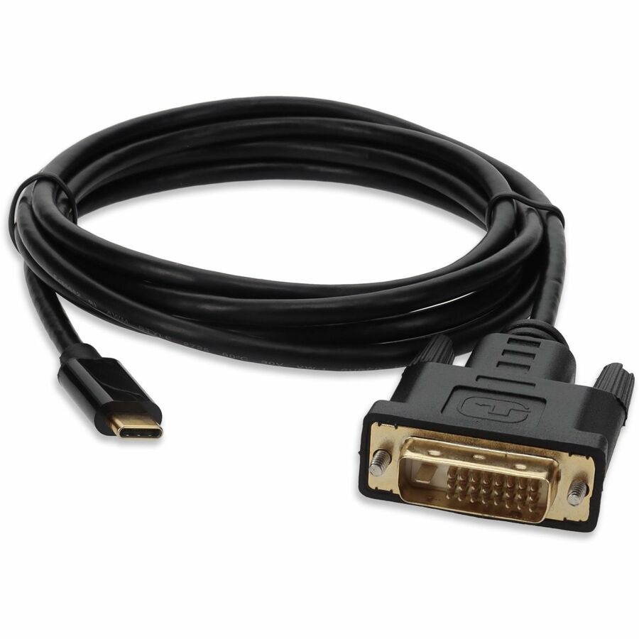 6ft (2m) USB-C 3.1 to DVI-D Dual Link (24+1 pin) Male to Male Black Cable