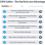 StarTech.com 10ft CAT6 Ethernet Cable - Black Snagless Gigabit - 100W PoE UTP 650MHz Category 6 Patch Cord UL Certified Wiring/TIA