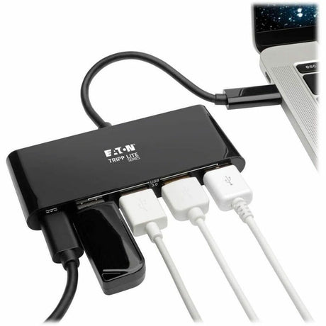 Eaton Tripp Lite Series 4-Port USB-C Hub, USB 3.x (5Gbps), 4x USB-A Ports, 60W PD Charging, Black