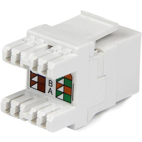 StarTech.com 180&deg; Cat 6 Keystone Jack - RJ45 Ethernet Cat6 Wall Jack White - 110 Type